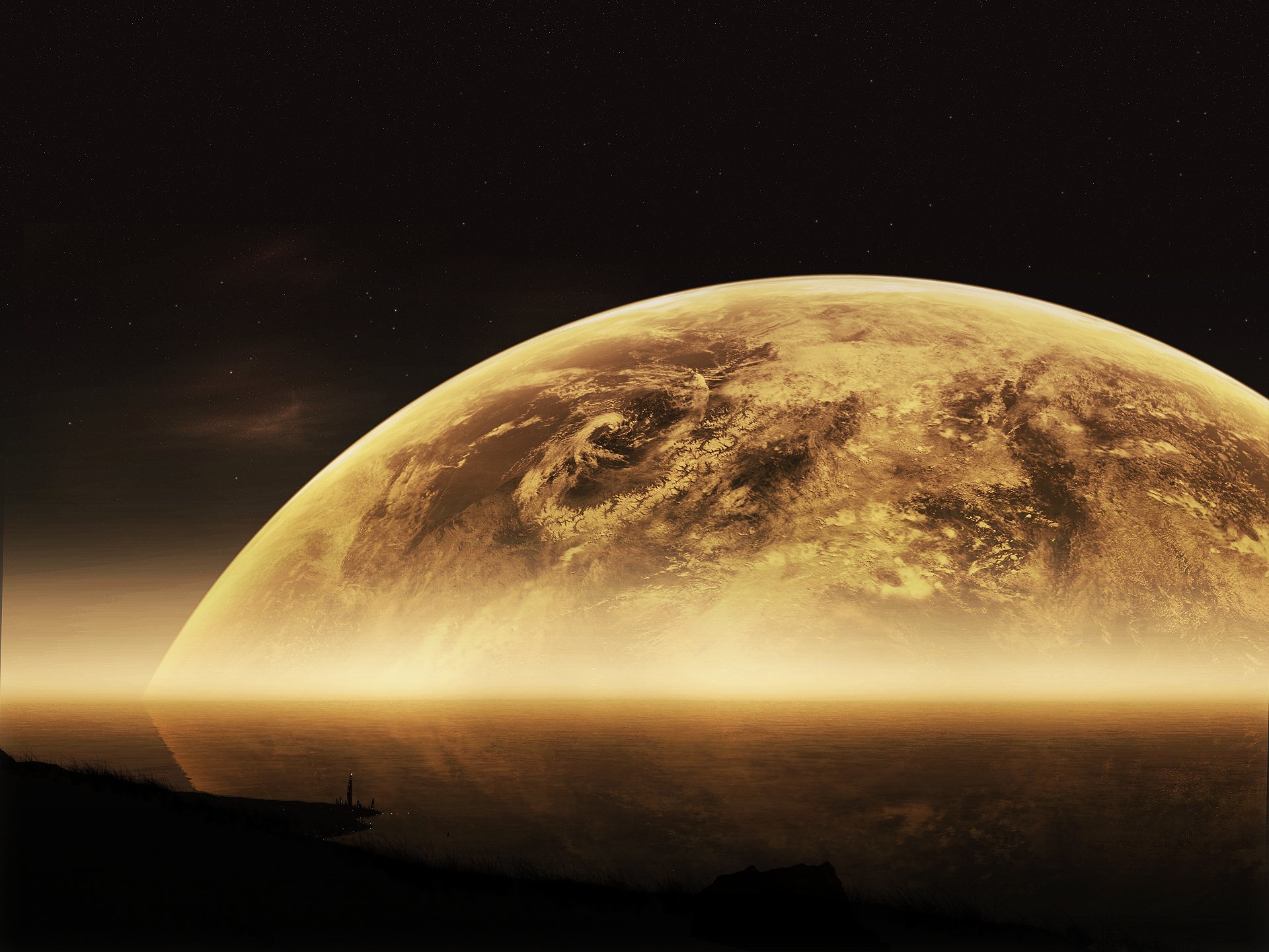 planetas bordes grande fantasía luna