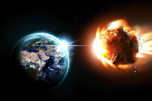 Asteroide envuelto en llamas vuela hacia la Tierra