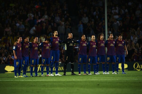 Barcelona antes del partido de fútbol