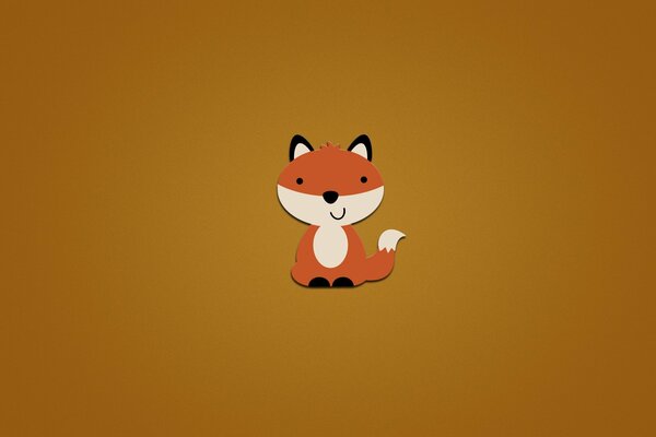 El zorro de dibujos animados sonríe minimalismo