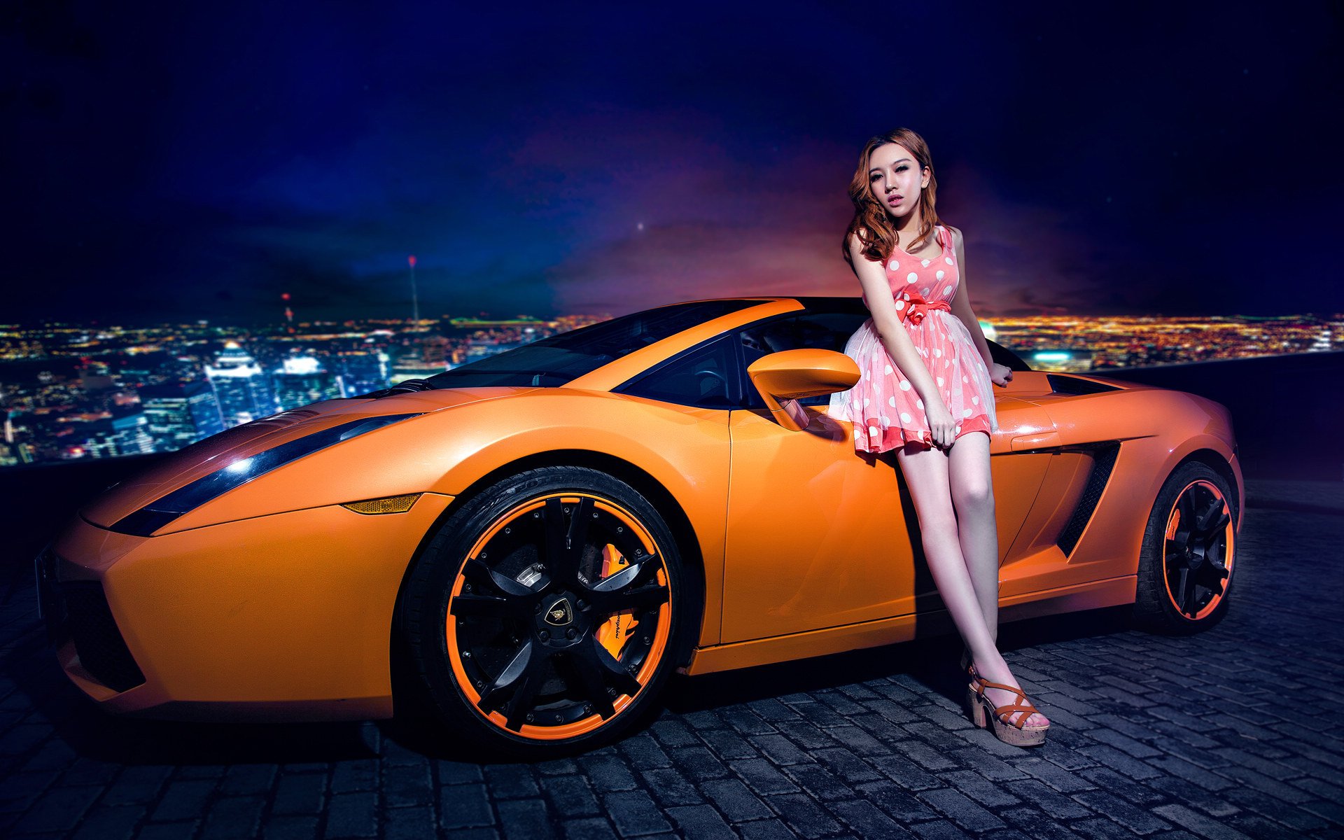 chica lamborghini gallardo asiático modelo coreano modelo coche auto coche