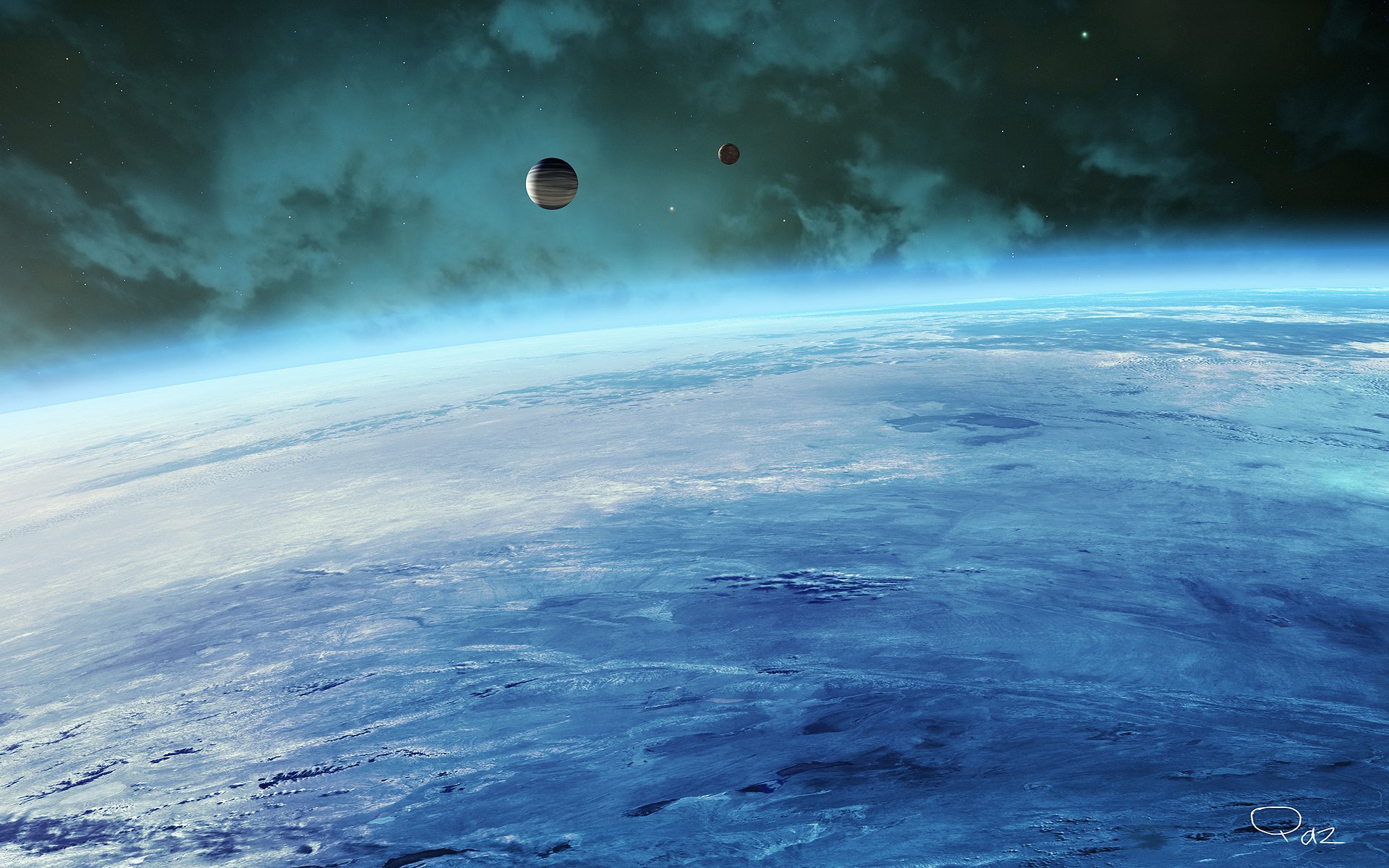 espacio planeta satélites atmósfera