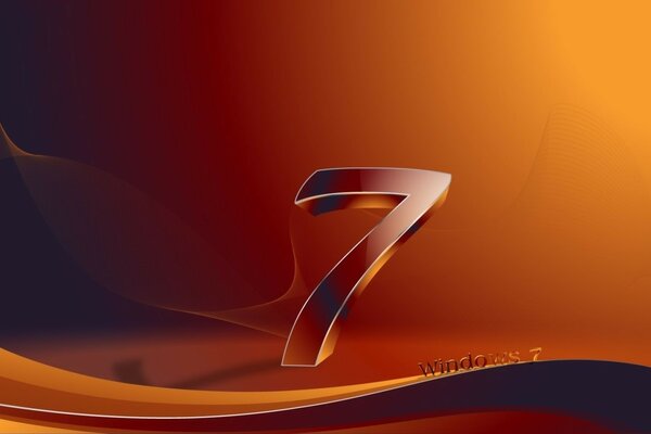 Logotipo de Windows 7 en el fondo anaranjado