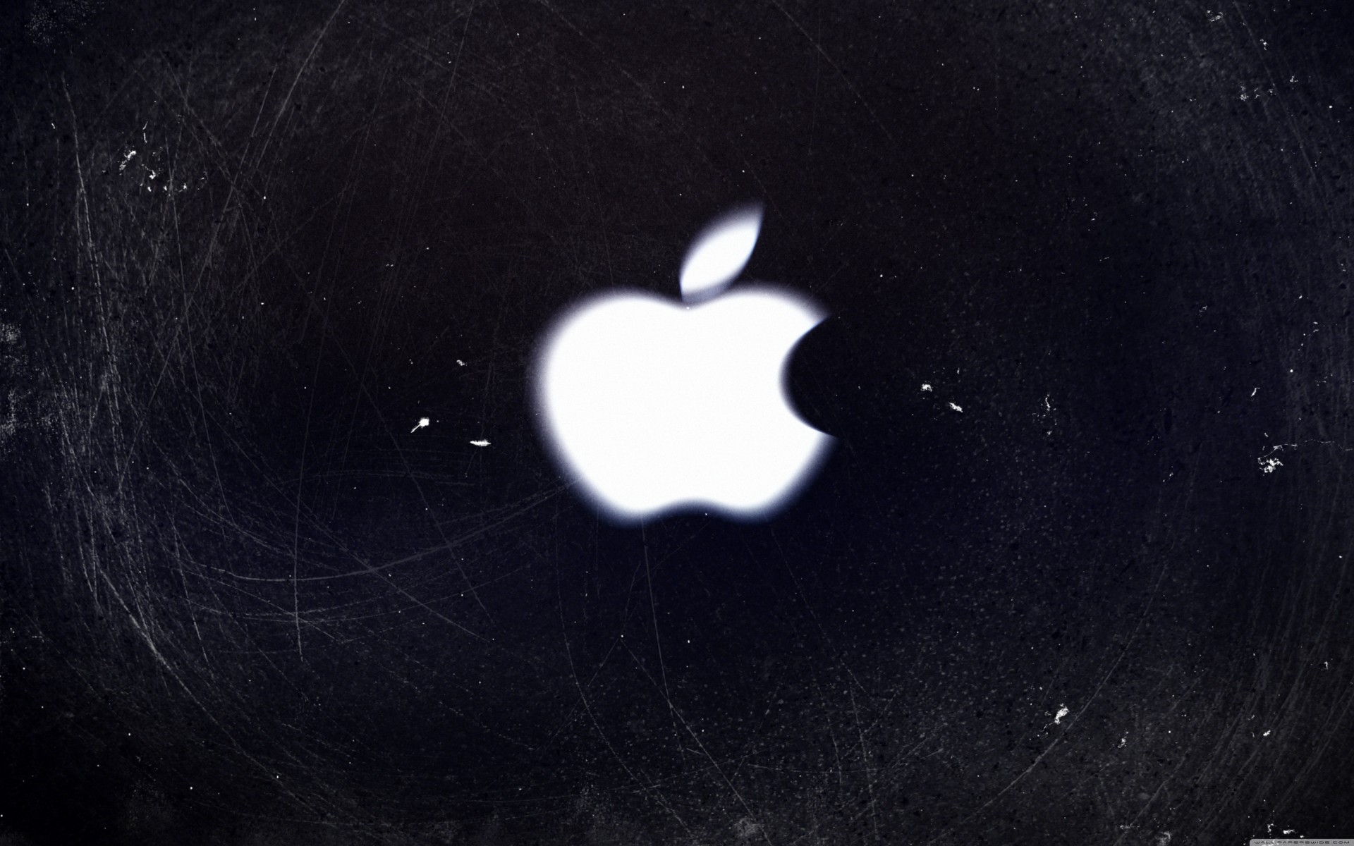 manzana negro emblema usado grunge imac arañazos