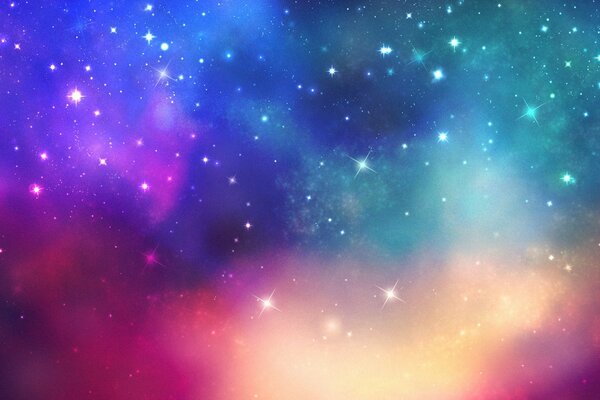 Estrellas en el espacio exterior colorido
