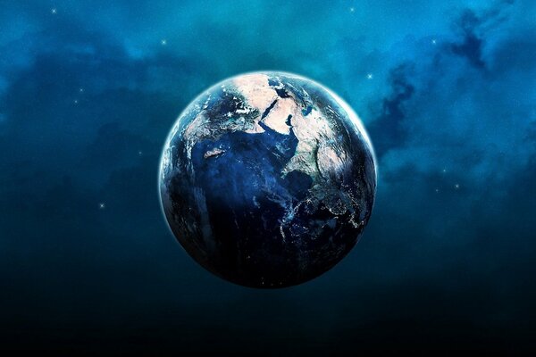 Planeta tierra destruido en el espacio