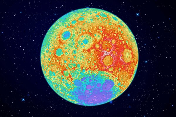 Imagen en color de la Luna en el fondo de las estrellas