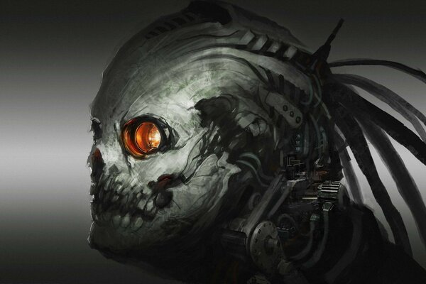 Cyborg robot monstruo con ojo