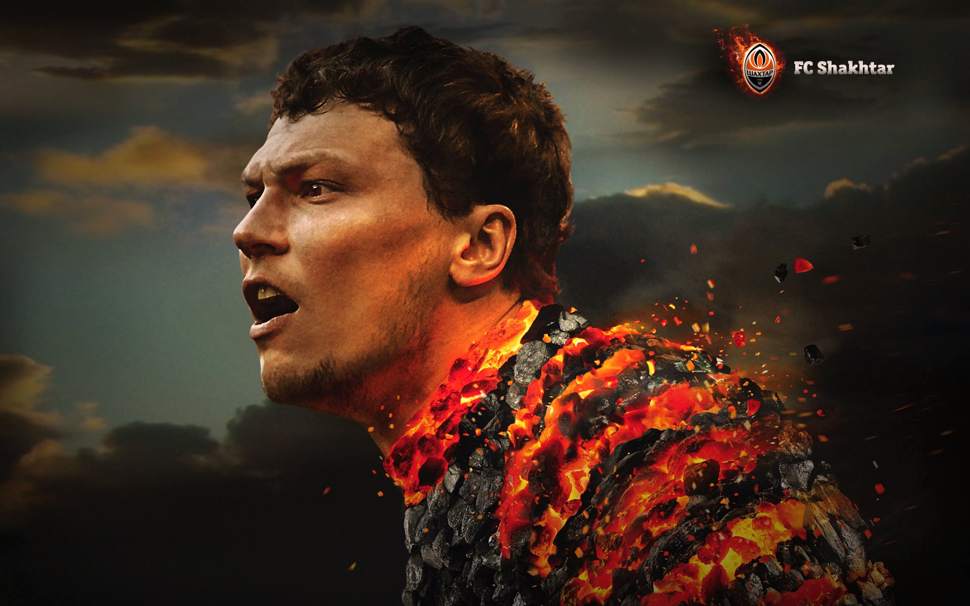 andrei pyatov minero fútbol jugador deporte cara brasas fuego