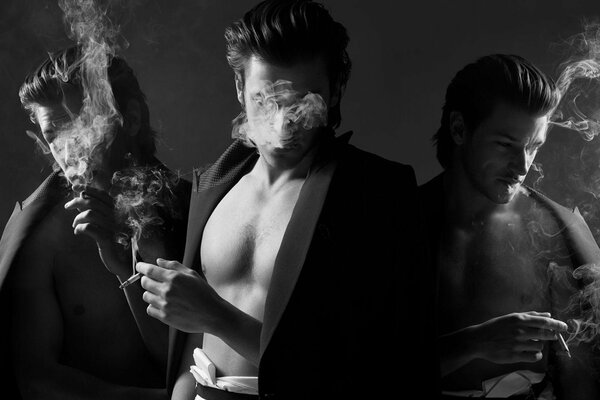 Humo en una foto en blanco y negro