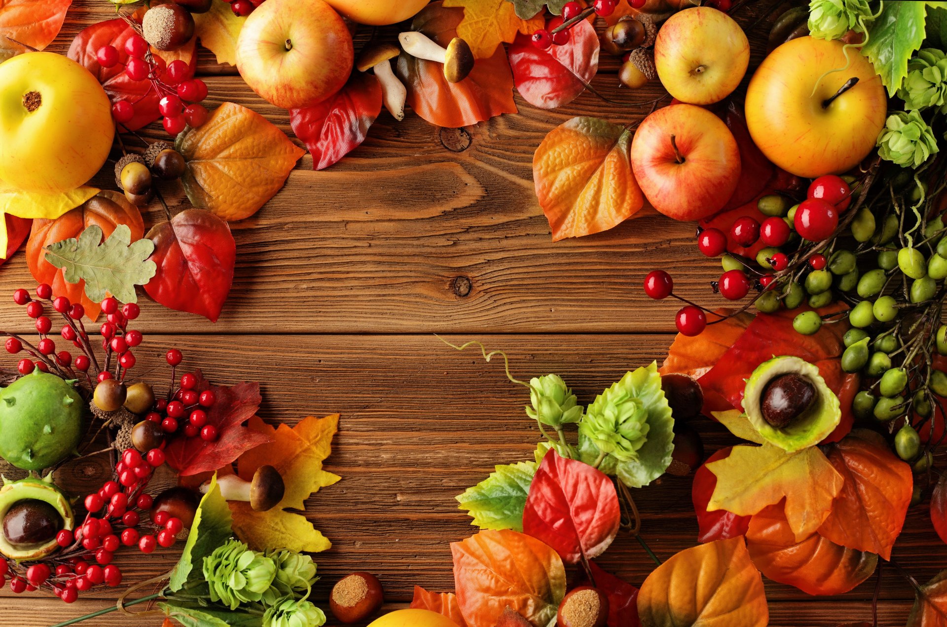 otoño hojas bayas naturaleza muerta cosecha manzanas