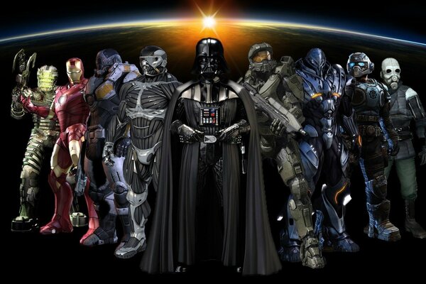 Personajes populares de Star Wars y Marvel