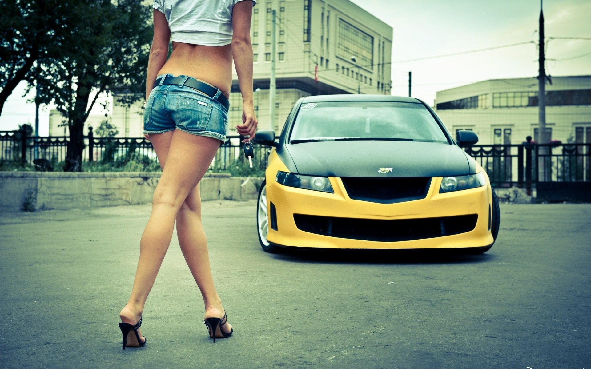 chica coche honda