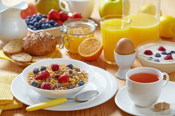 Desayuno en la mesa