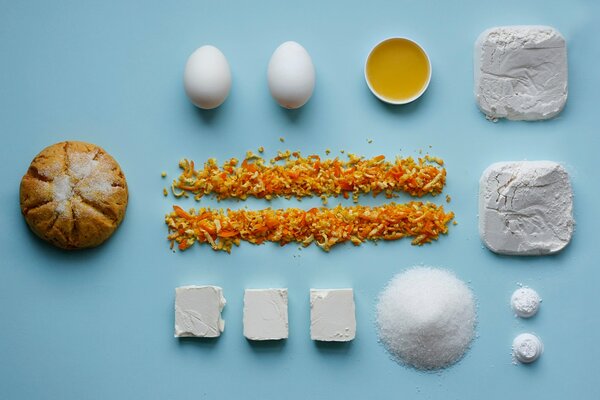 Todos los ingredientes para el pan