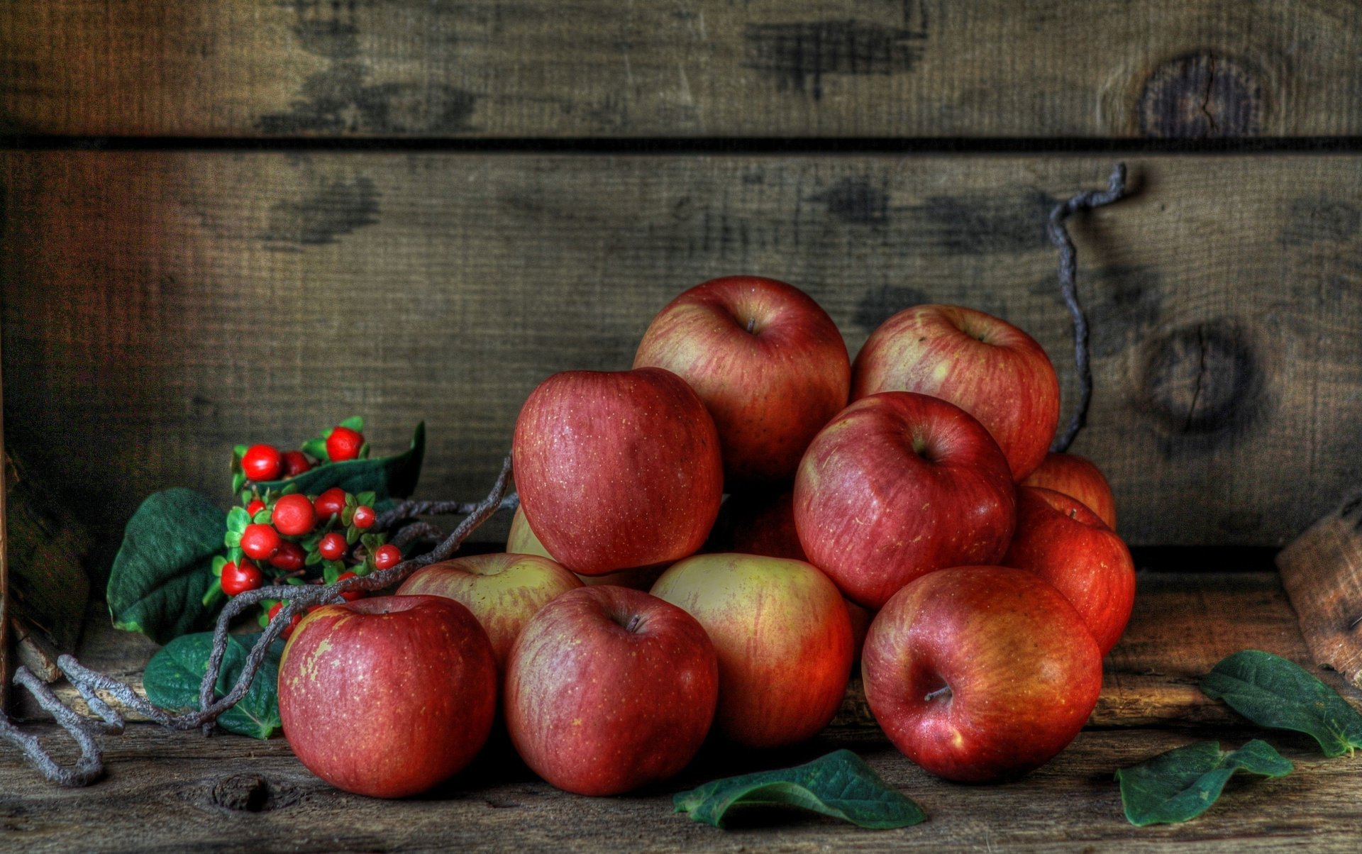maduro manzanas fruta naturaleza muerta bayas rojo