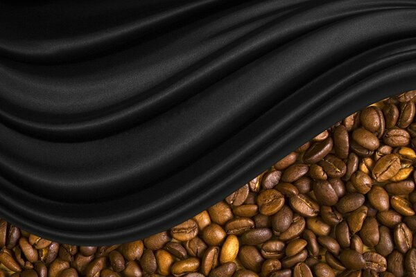 Tela de seda negra en el café