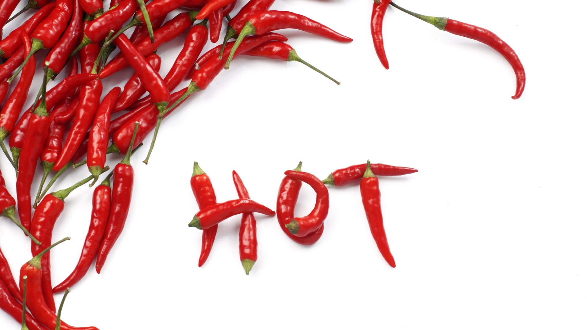 pimienta amargo chile caliente fondo blanco letras