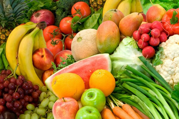 Abundancia de alimentos vegetales todo para veganos