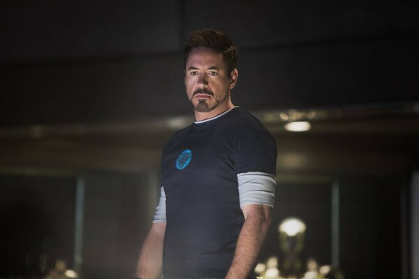 Robert Downey Jr. en el rodaje de Iron Man