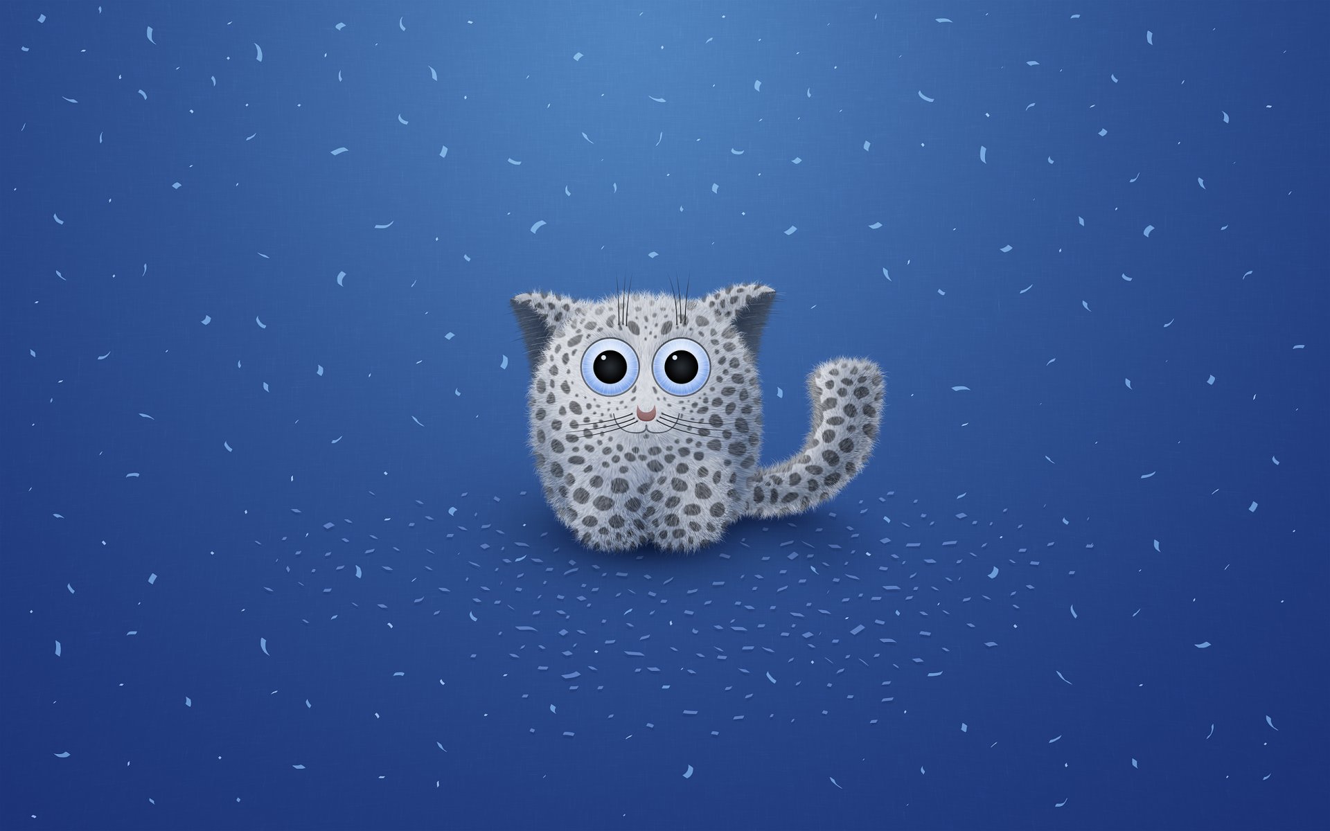 leopardo bebé manchas azul criatura ojos