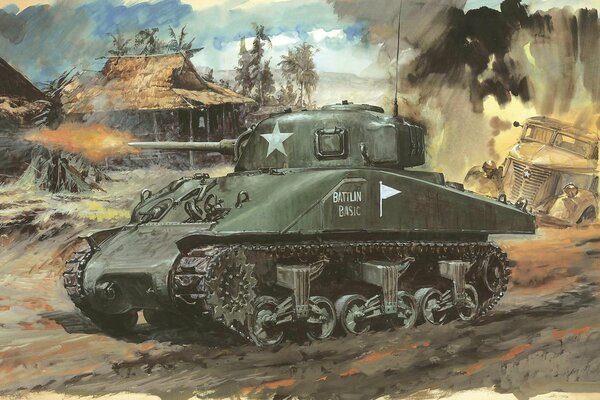 Trazos de un tanque americano