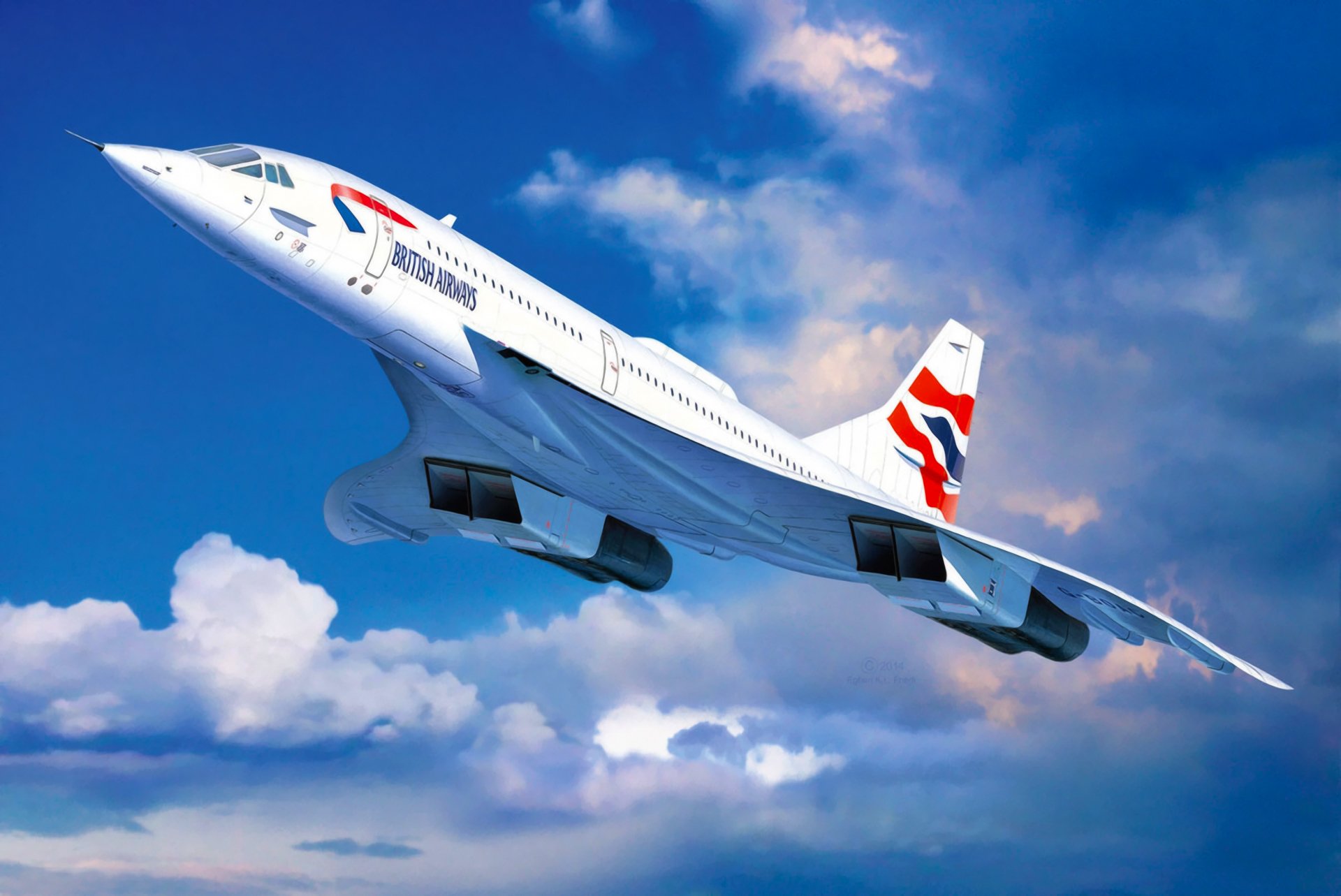 concorde british airways jet avión arte pintura