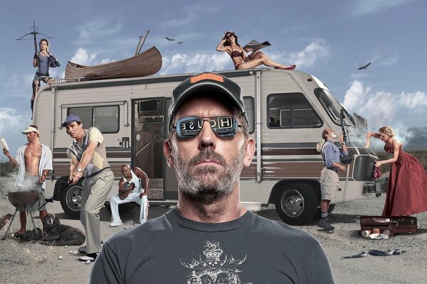 La autocaravana del Dr. House y Hugh Laurie