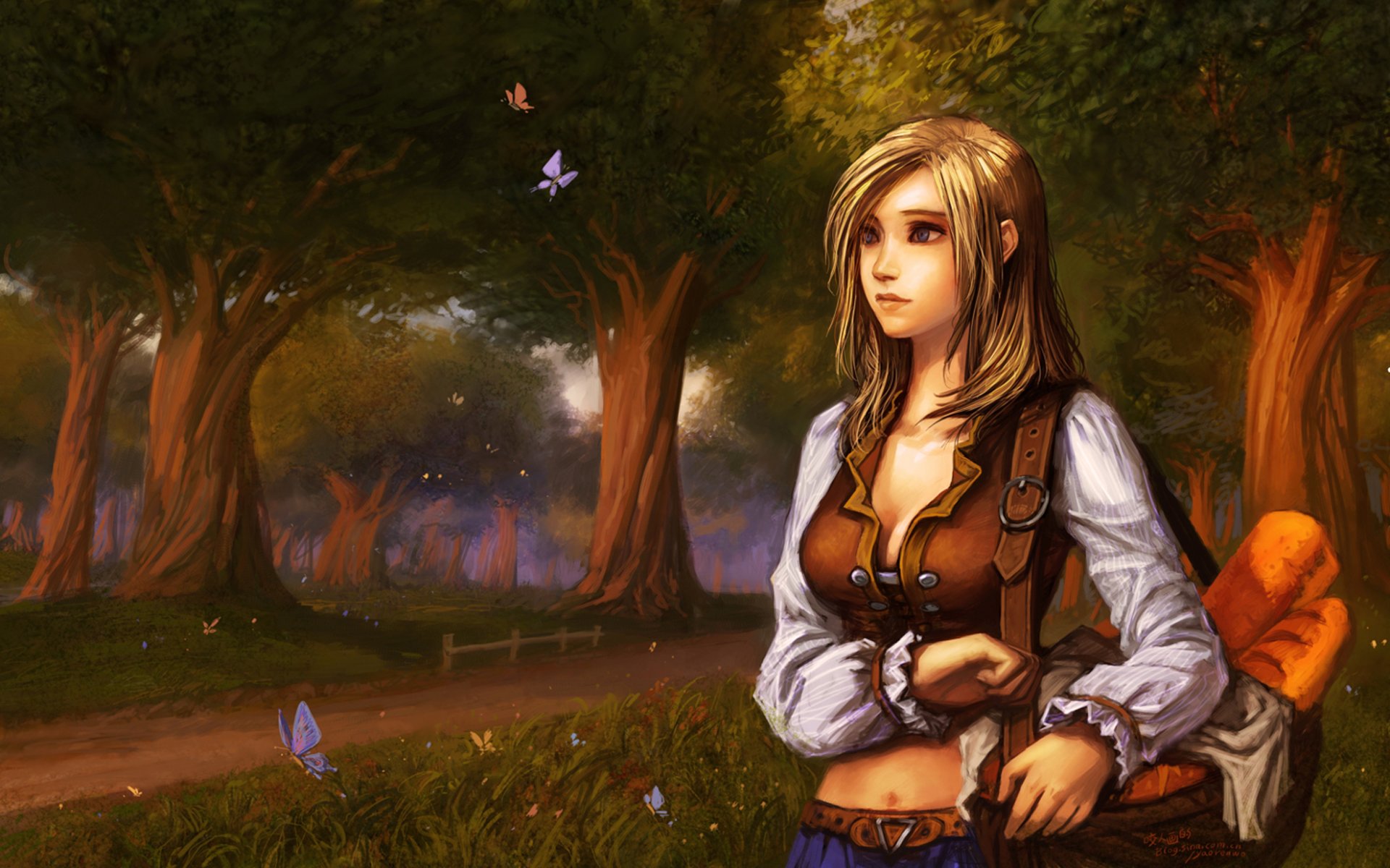 mundo de warcraft wow cesta baton mariposas árboles camino tareta foxton alianza alwynn ventormenta