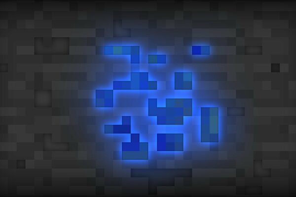 Abstracción azul en el estilo de Minecraft