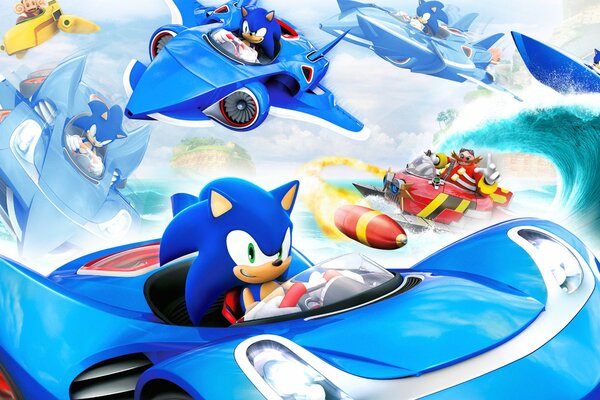 Sonic elige los medios de transporte para adaptarse a sí mismo-rápido y enérgico