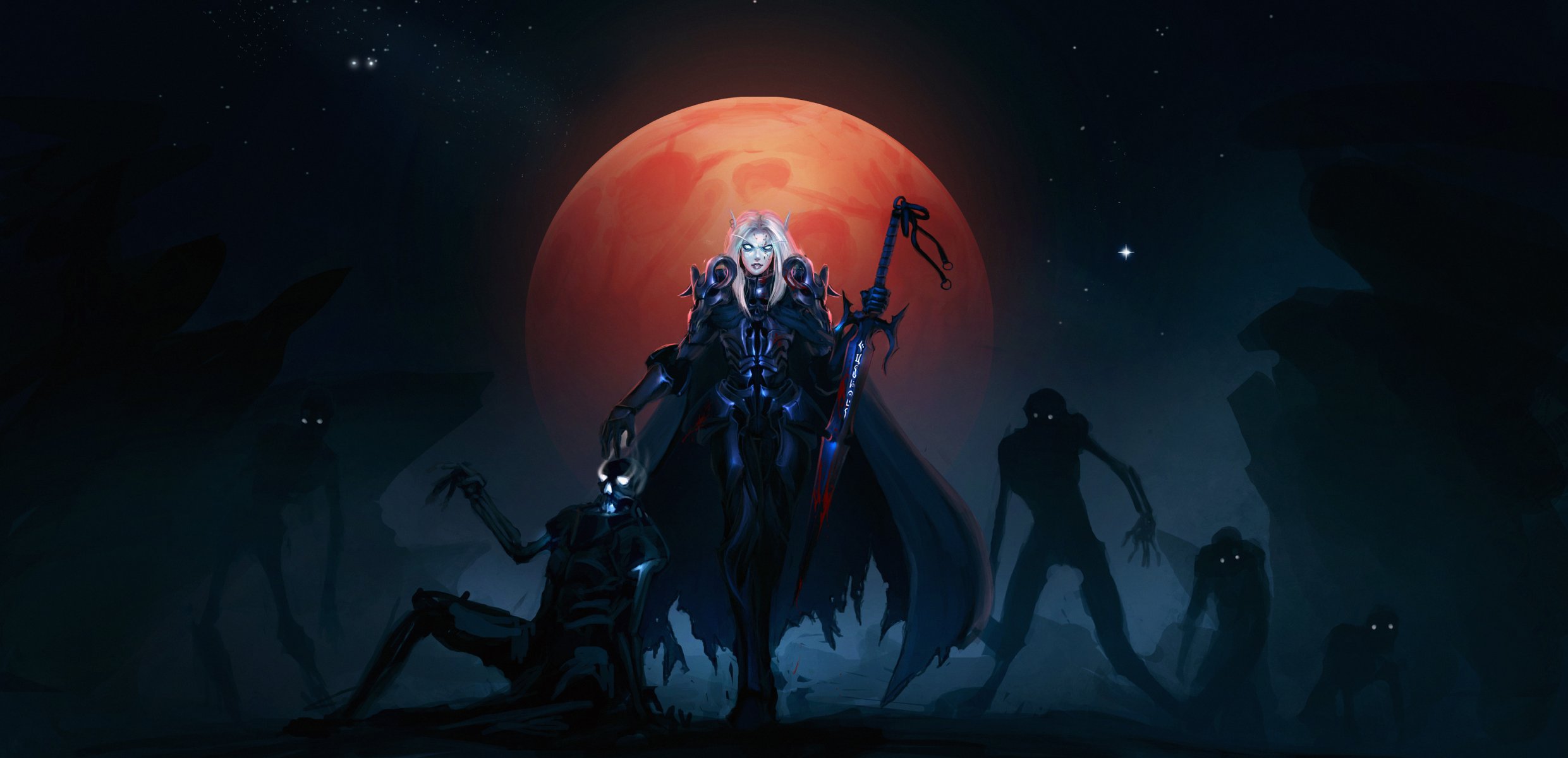 wow elfo de sangre caballero muerte sangriento luna muertos vivientes zombie