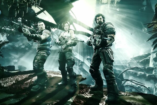 Matones con armas del juego bulletstorm