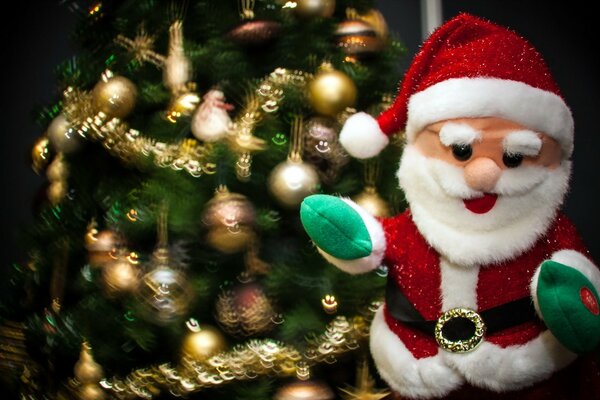 El juguete De papá Noel. Para El Año Nuevo. Fondos de vacaciones