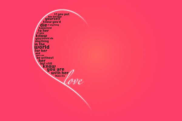 Medio corazón sobre fondo rosa