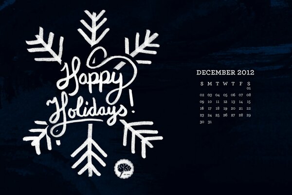 Feliz Navidad. Calendario con copo de nieve