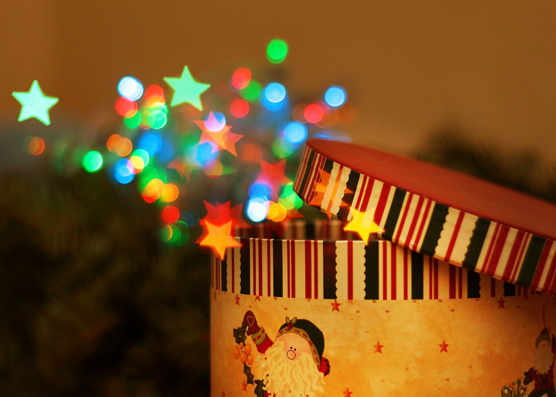 año nuevo navidad magia bokeh milagro regalo sorpresa caja cuento de hadas