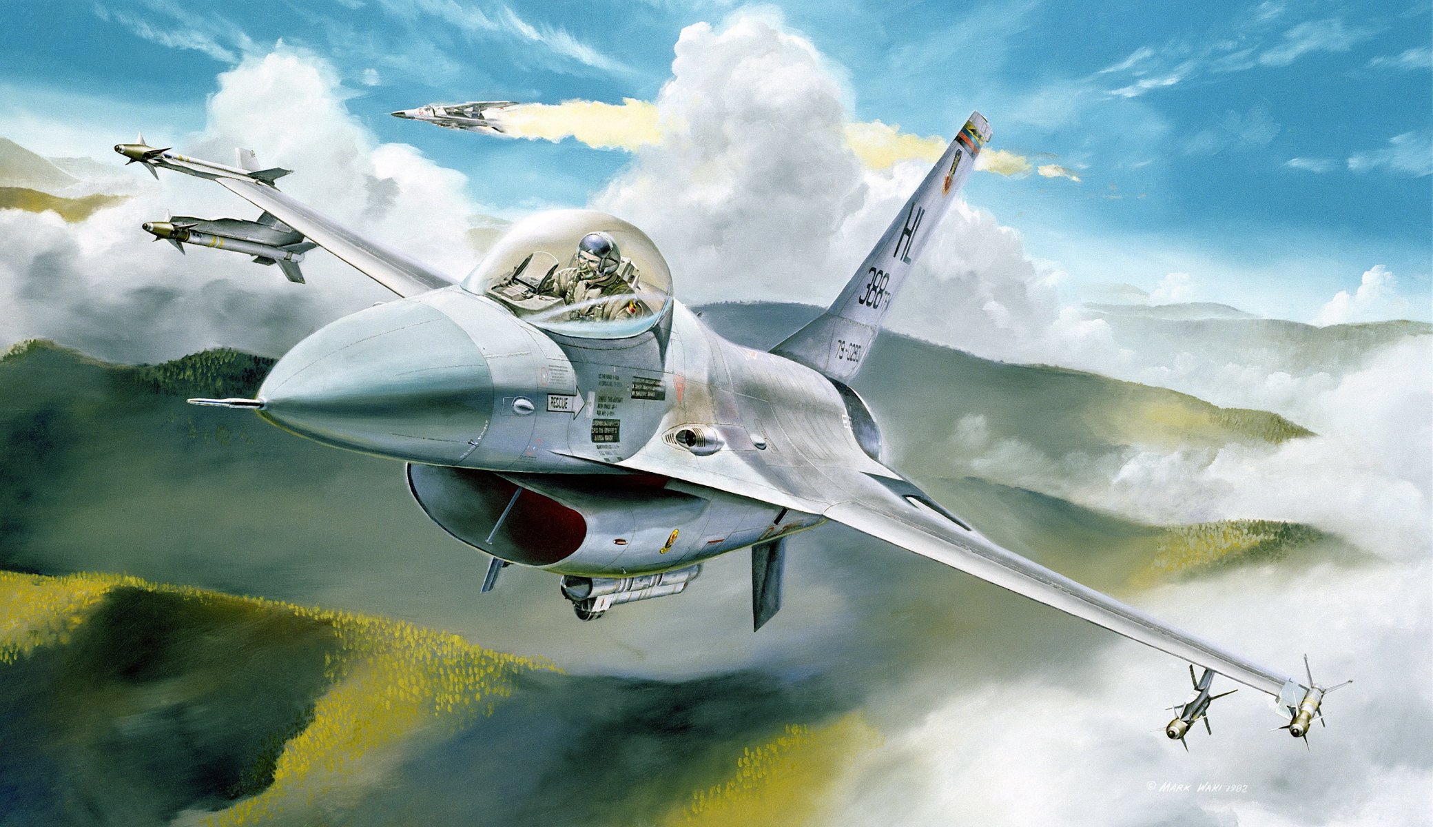 f - 16 f-16 caza avión aviación dibujo